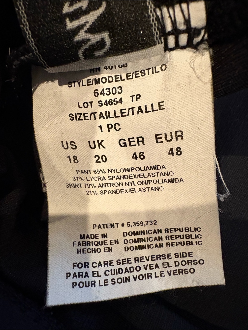 Miraclesuit Black Swimsuit Skirt Size 18 Nylon & Spandex Shapewear - Picture 3 of 7